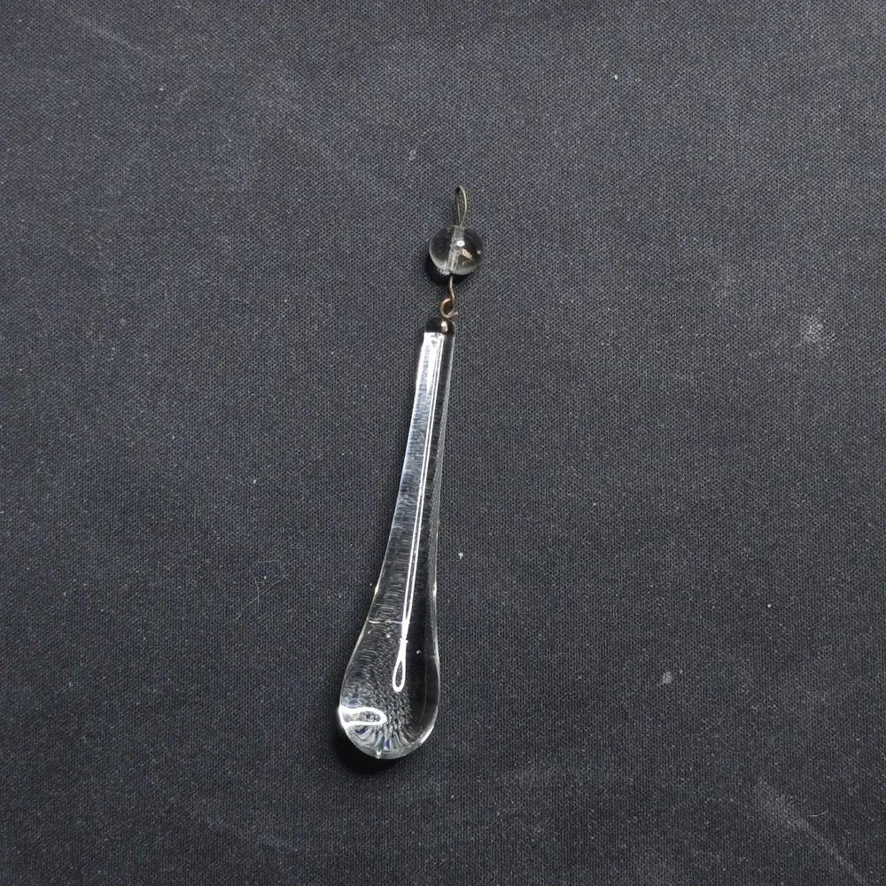 Vintage Clear Glass Teardrop Prism 3